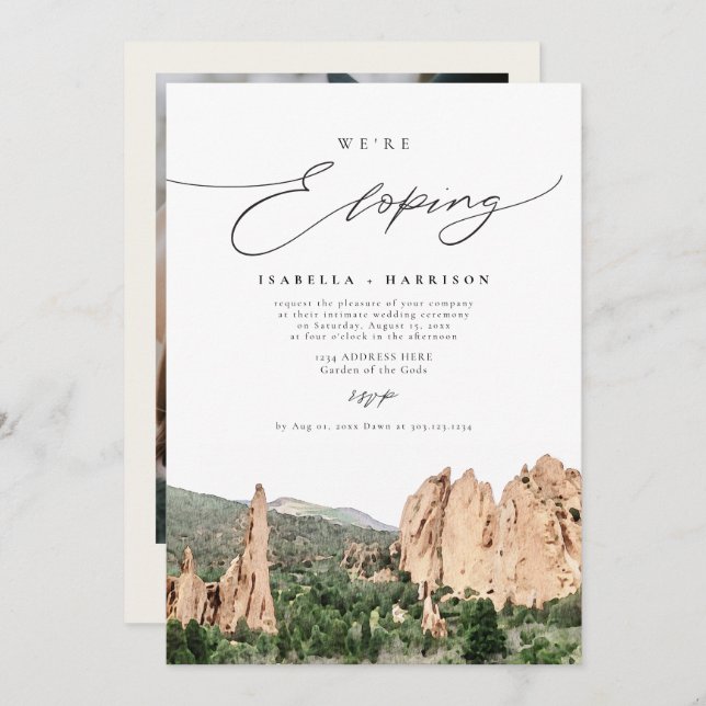 GARDEN OF THE GODS Mountain Elopement Invitation (Front/Back)
