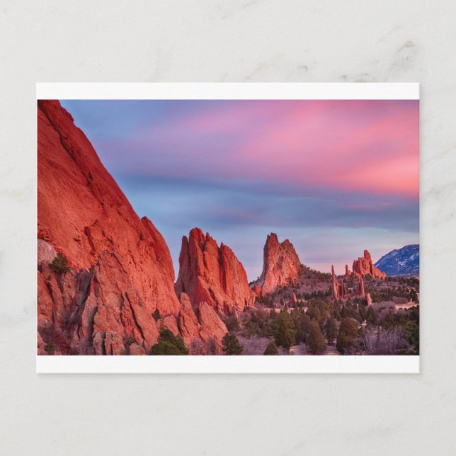 Garden of the Gods Sunset View Postcard (Front)
