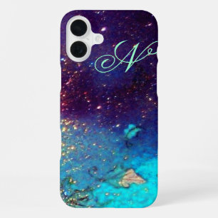 GARDEN OF THE LOST SHADOWS -Blue Turquase Monogram iPhone 16 Plus Case