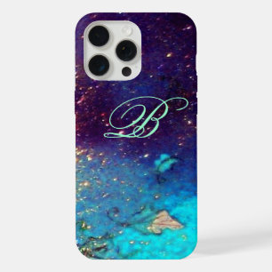 GARDEN OF THE LOST SHADOWS-Blue Turquoise Monogram iPhone 15 Pro Max Case