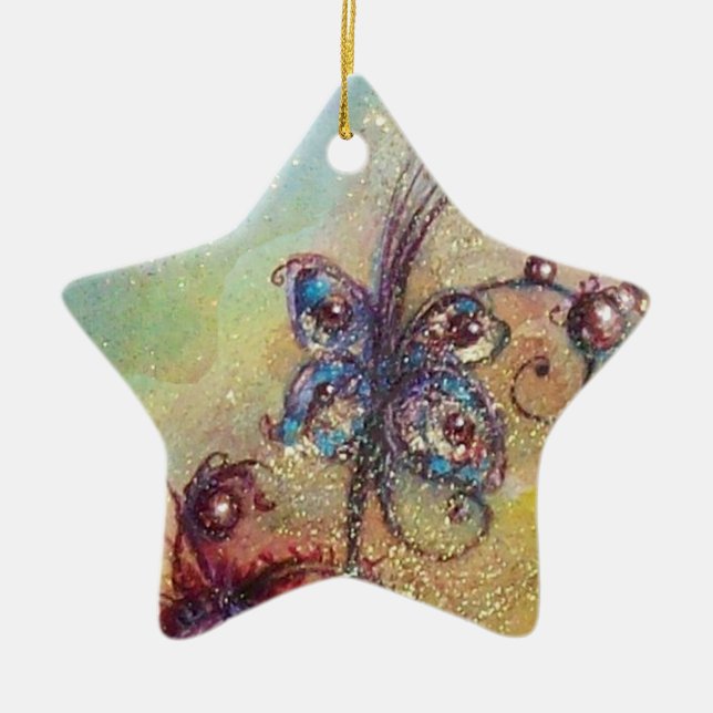 GARDEN OF THE LOST SHADOWS- BUTTERFLY PLANT CERAMIC ORNAMENT (Front)