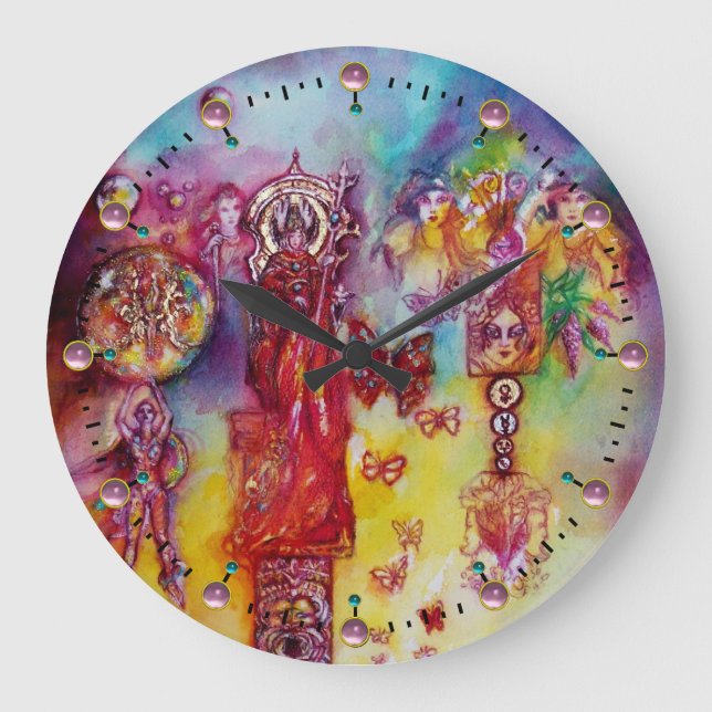 GARDEN OF THE LOST SHADOWS-FAIRIES AND BUTTERFLIES LARGE CLOCK (Front)