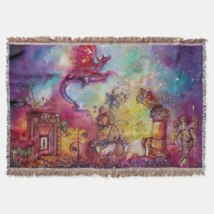 GARDEN OF THE LOST SHADOWS /FLYING RED DRAGON THROW BLANKET