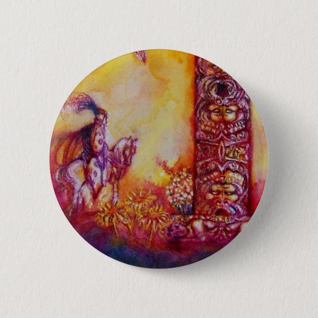 GARDEN OF THE LOST SHADOWS - KNIGHT AND HORSE 2 INCH ROUND BUTTON (Front)