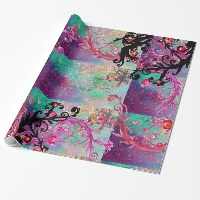 GARDEN OF THE LOST SHADOWS,MAGIC BERRIES IN BLUE WRAPPING PAPER (Unrolled)