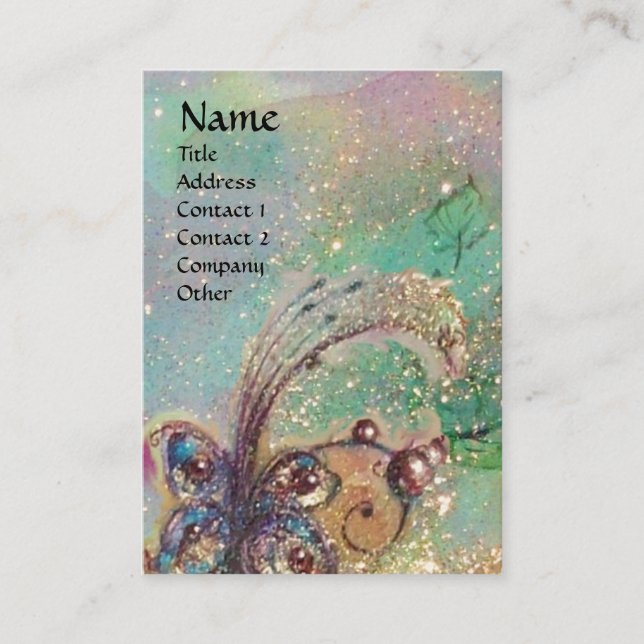GARDEN OF THE LOST SHADOWS MAGIC BUTTERFLY PLANT BUSINESS CARD (Front)