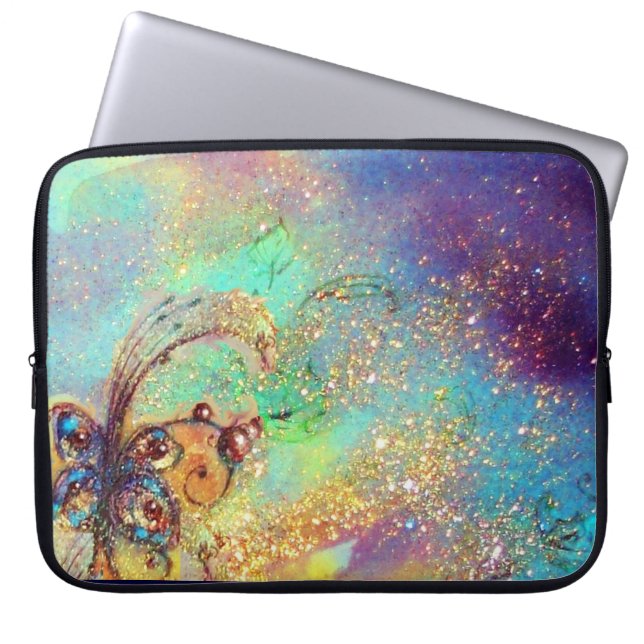 GARDEN OF THE LOST SHADOWS /MAGIC BUTTERFLY PLANT LAPTOP SLEEVE (Front)