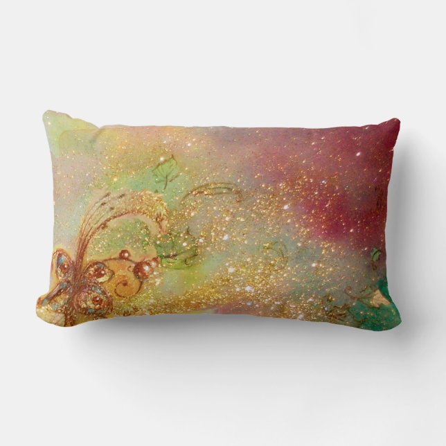 GARDEN OF THE LOST SHADOWS -MAGIC BUTTERFLY PLANT LUMBAR PILLOW (Front)
