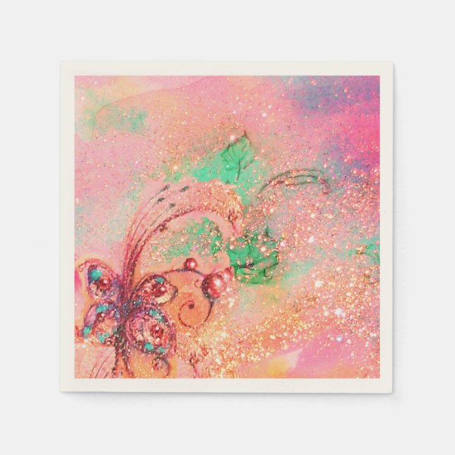 GARDEN OF THE LOST SHADOWS MAGIC BUTTERFLY PLANT NAPKIN (Front)