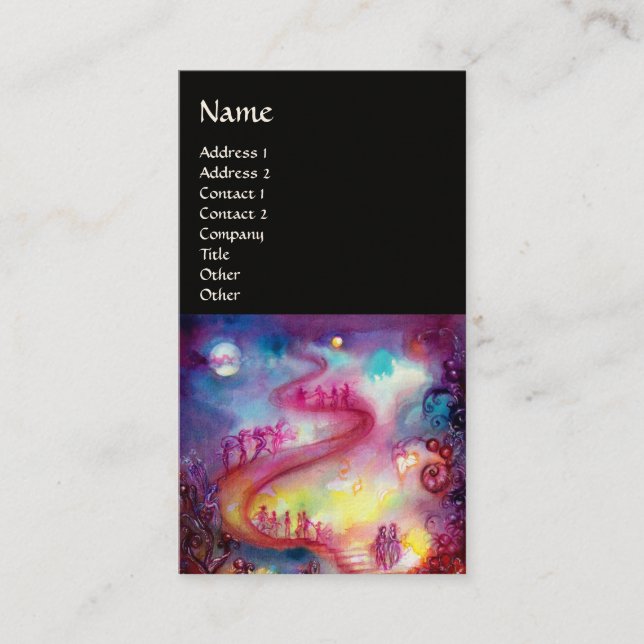 GARDEN OF THE LOST SHADOWS / MAGIC STAIRS pink red Business Card (Front)