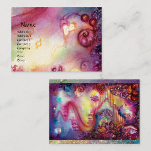 GARDEN OF THE LOST SHADOWS  MYSTIC STAIRS pink red Business Card
