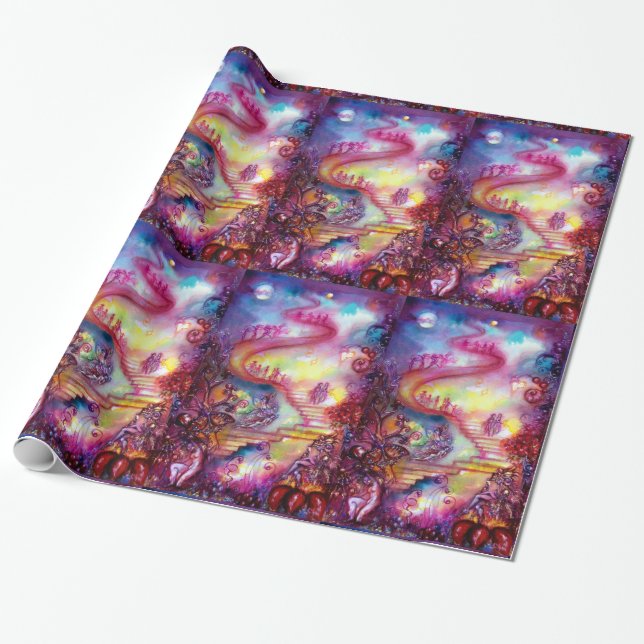 GARDEN OF THE LOST SHADOWS / MYSTIC STAIRS WRAPPING PAPER (Unrolled)