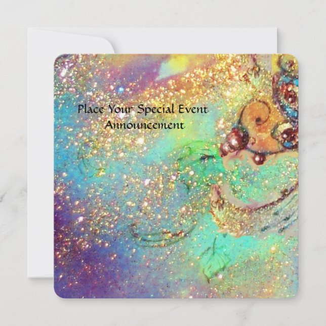 GARDEN OF THE LOST SHADOWS PINK BUTTERFLY MONOGRAM INVITATION (Front)