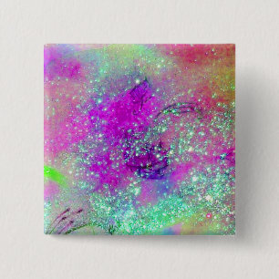 GARDEN OF THE LOST SHADOWS -pink purple violet 2 Inch Square Button