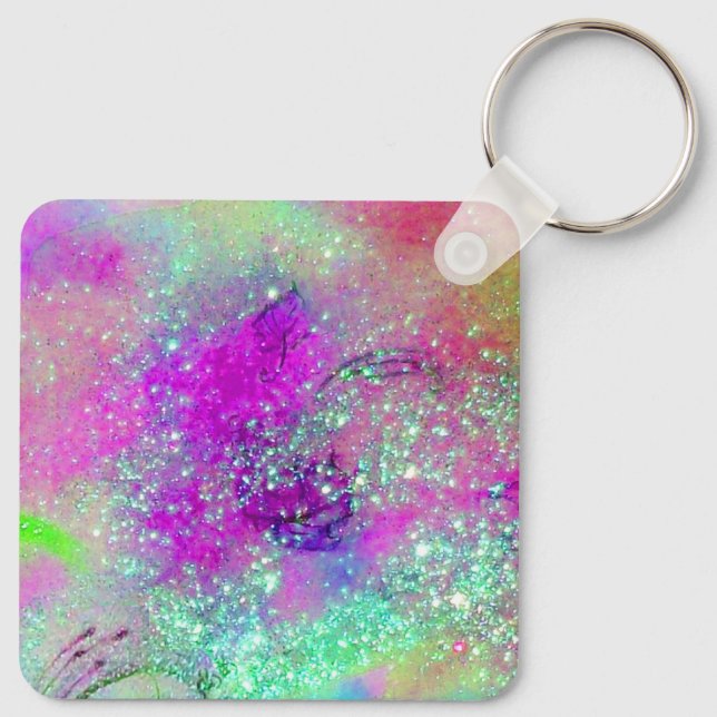 GARDEN OF THE LOST SHADOWS -pink purple violet Key Keychain (Back)