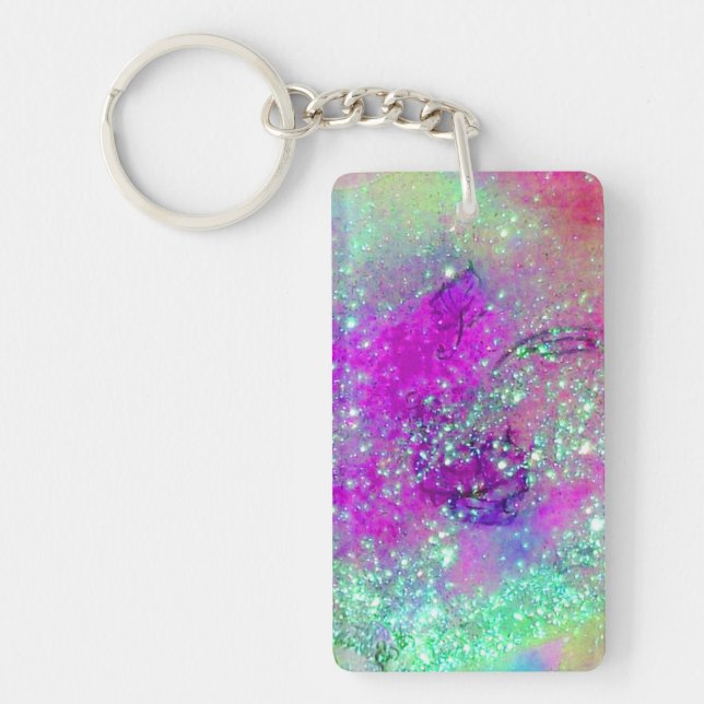 GARDEN OF THE LOST SHADOWS -pink purple violet Keychain (Front)