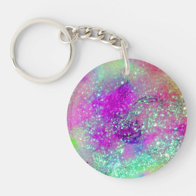 GARDEN OF THE LOST SHADOWS -pink purple violet Keychain (Front)