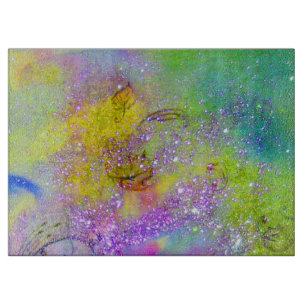 GARDEN OF THE LOST SHADOWS -Purple Yellow Green Cutting Board