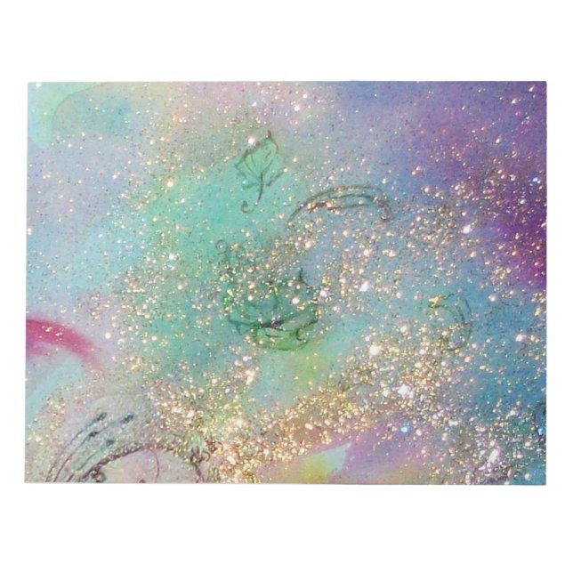 GARDEN OF THE LOST SHADOWS Teal Blue Floral Notepad (Front)