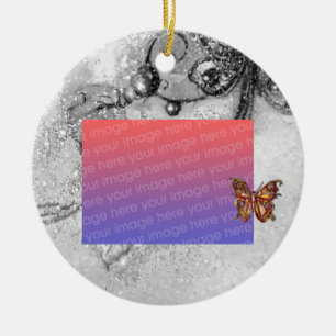GARDEN OF THE LOST SHADOWS White Photo Template Ceramic Ornament