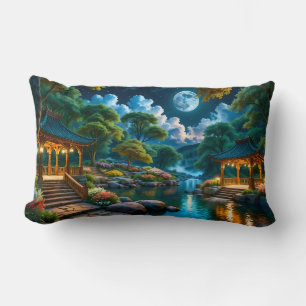 Garden of the Quiet Night Lumbar Pillow