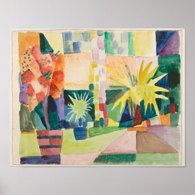 Garden on Lake Thun by August Macke Poster (Front)