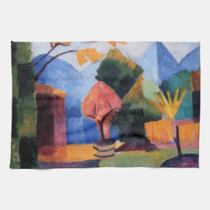 Garden on Lake Thun by August Macke, Vintage Art Kitchen Towel