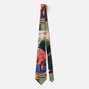 Garden on Lake Thun by August Macke, Vintage Art Tie