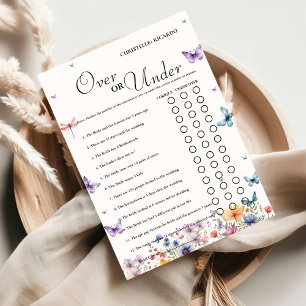 Garden Over or under bridal shower game Card
