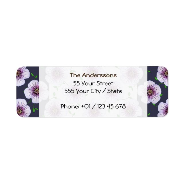 Garden Pale Blue Geranium Flower on any Colour (Front)