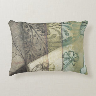 Garden Panel with Leaves, Flowers, and Grass Accent Pillow