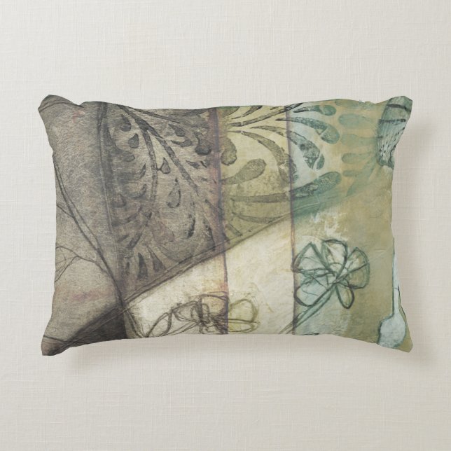 Garden Panel with Leaves, Flowers, and Grass Accent Pillow (Front)