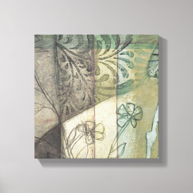 Garden Panel with Leaves, Flowers, and Grass Canvas Print (Front)