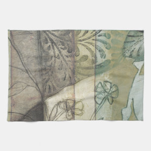 Garden Panel with Leaves, Flowers, and Grass Kitchen Towel