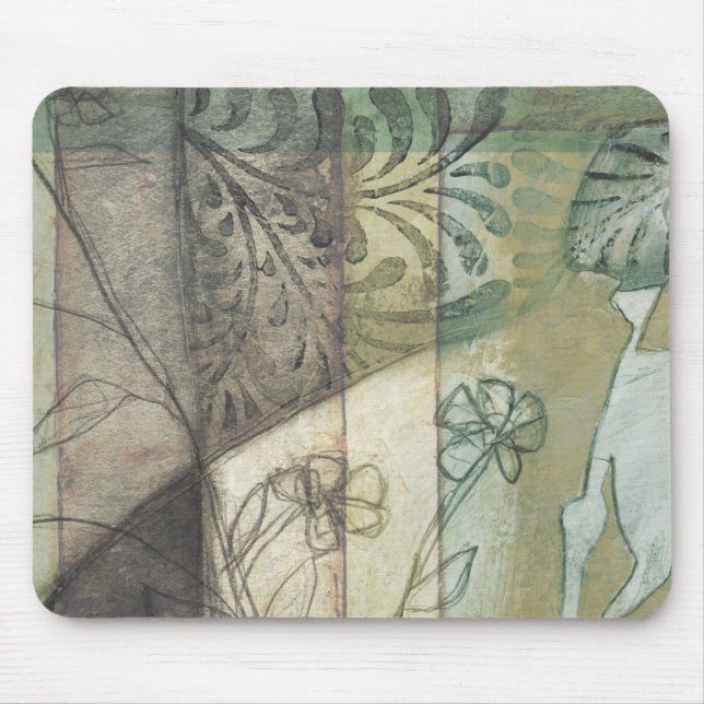 Garden Panel with Leaves, Flowers, and Grass Mouse Pad (Front)