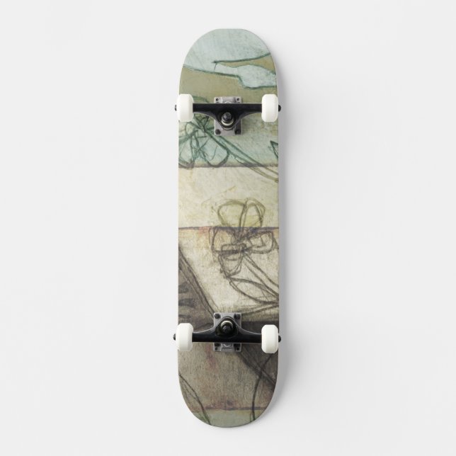 Garden Panel with Leaves, Flowers, and Grass Skateboard (Front)