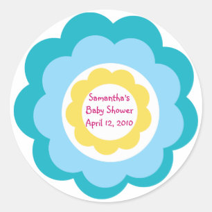 Garden Party Blue Flower Envelope Seal Sticker