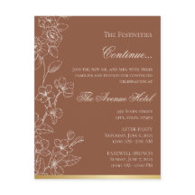 Garden Party Brown and Gold Accent Details Card