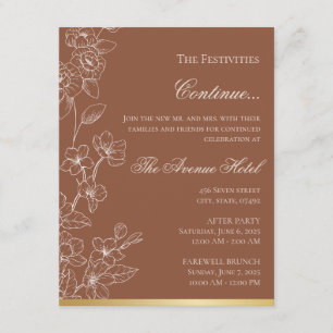 Garden Party Brown and Gold Accent Details Card