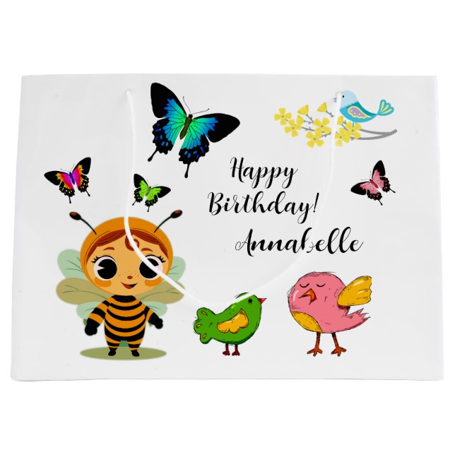 Garden Party Children Celebration Large Gift Bag (Front)