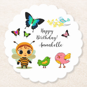 Garden Party Children Celebration Paper Coaster
