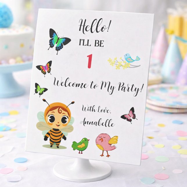 Garden Party Children Celebration Pedestal Sign (Creator Uploaded)