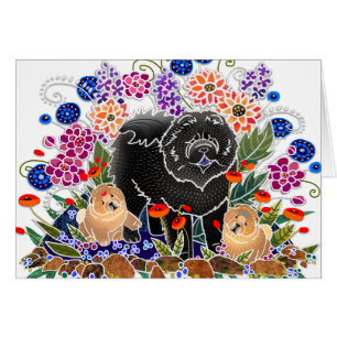 GARDEN PARTY Chow - Art cards by Sandra Miller