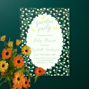 Garden Party Gender Neutral Baby Shower Acrylic Invitations
