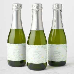 Garden Party Gender Neutral Baby Shower Sparkling Wine Label