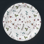 Garden Party Paper Plate<br><div class="desc">This elegant and modern customizable plate featuring a botanical theme in green,  blue,  coral and pink will delight your party guests. Part of the Garden Party collection from Parcel Studios. Perfect for birthday parties,  bridal showers and more.</div>