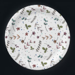 Garden Party Paper Plate<br><div class="desc">This elegant and modern customizable plate featuring a botanical theme in green, blue, coral and pink will delight your party guests. Part of the Garden Party collection from Parcel Studios. Perfect for birthday parties, bridal showers and more.</div>