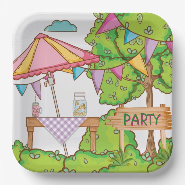Garden Party Paper Plate (Front)