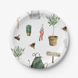 Garden party plant lover paper plate
