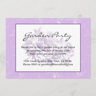 Garden Party Purple Floral Invitations